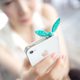 E7055 the Korean cargo sweet jelly color rabbit ears water Jade the little butterfly Results dust plug iphone4