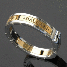 De tipo masculino joyas Bvlgari Bvlgari titanio eléctrico de acero inoxidable mens brazalete de oro