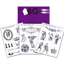 BG 纹身贴 bodygraphics布拉格 哥特指纹腰背 海滩防水 纹身贴纸