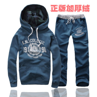  情侣卫衣套装冬装青少年运动套装男士卫衣加厚卫衣套装男款秋冬季