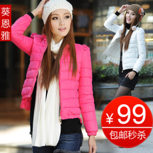 春秋新品厚棉衣女装韩版棉服女短款保暖棉衣糖果色棉袄冬外套