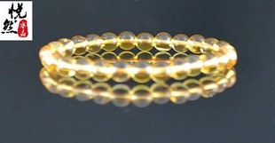  悦然水晶 顶级天然黄水晶手链 招财纳福转运辟邪 纯天然金黄通透