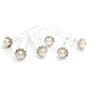  【千色新娘】白色单珠-新娘发簪头饰新娘发饰配饰结婚首饰