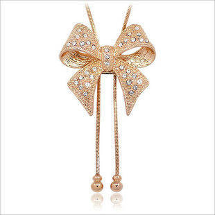 水晶闪钻毛衣链长款...