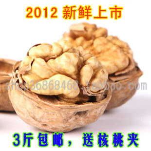 山西特产 新鲜纸皮核桃 绵核桃500g 新核桃 3斤包邮送核桃夹