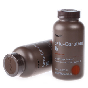  美国GNC胡萝卜素天然维生素A VA15mg*360粒保护视力眼睛防干眼症