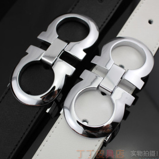  时尚真皮男女款装饰裤带潮韩版牛皮男士皮带女士宽腰带 抛光铜扣