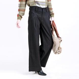  女装 雷诺帝娅 秋冬直筒灰色女西装长裤 正装裤 大尺码 KH4300