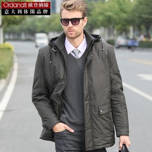  欧登纳缔秋冬装新品男士棉服棉衣商务休闲男装可脱卸连帽外套