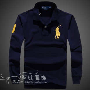  秋装新款正品polo/保罗男装长袖polo衫男士纯棉时尚休闲上衣