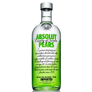  特价【洋酒】Absolut Pears vodka瑞典绝对伏特加苹果梨味750ml