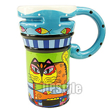 悠家良品 精品彩绘杯马克杯 特色陶瓷杯子创意水杯 礼品杯子