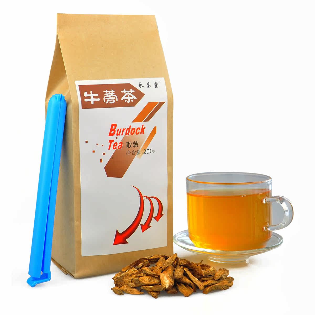 秒杀！年货食品 永昌堂一级黄金牛蒡茶/牛蒡片 包邮 买3送飘逸杯