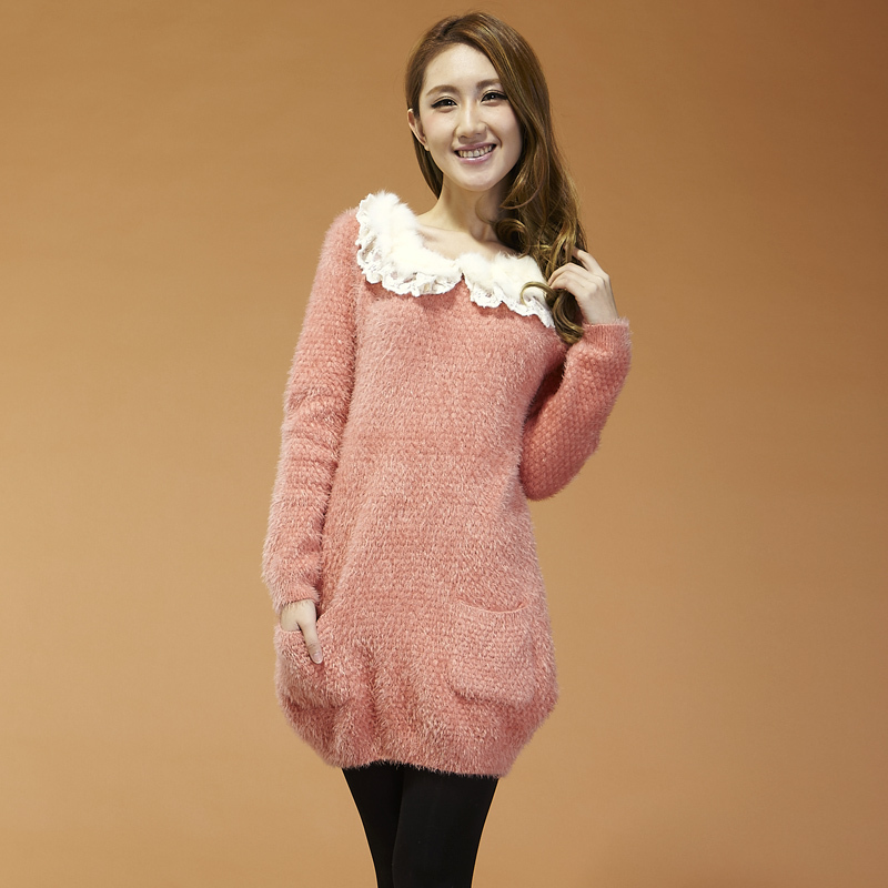 韩版加厚娃娃领毛衣...