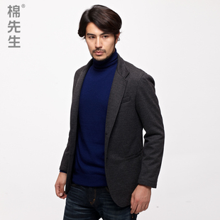  棉先生高端 限量春装新款男士商务休闲羊毛呢西服 男款毛呢外套
