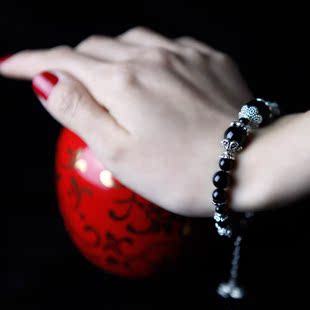  凤凰涅磐饰品 手链 女 复古 百搭时尚黑玛瑙 原创手工DIY民族风
