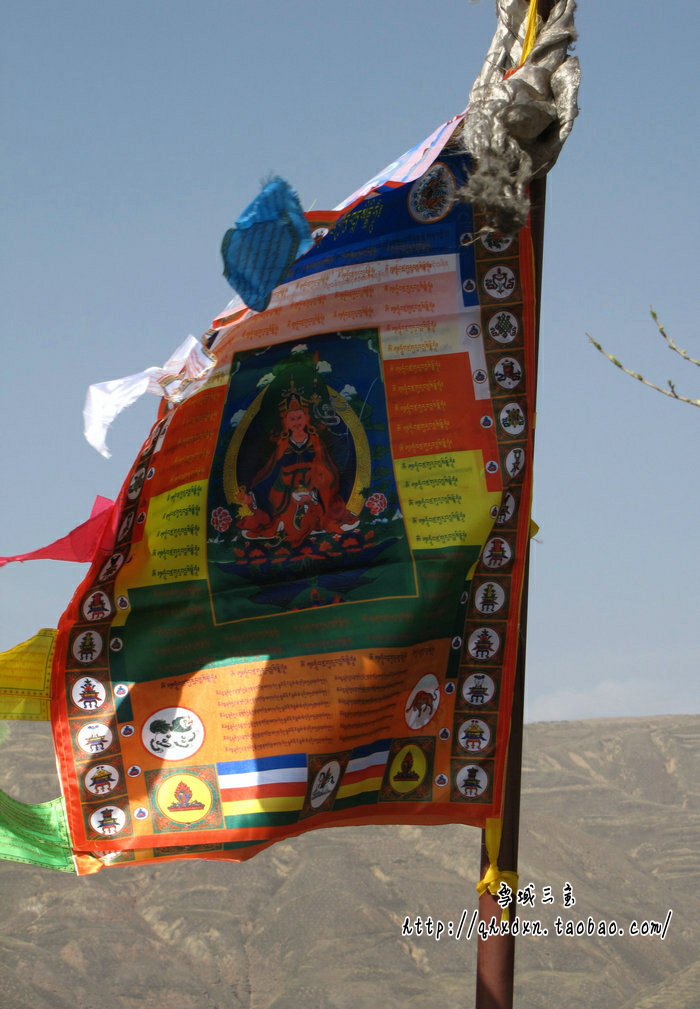 竖挂彩印经幡批发 龙达 风马旗 莲师心咒 格日四登