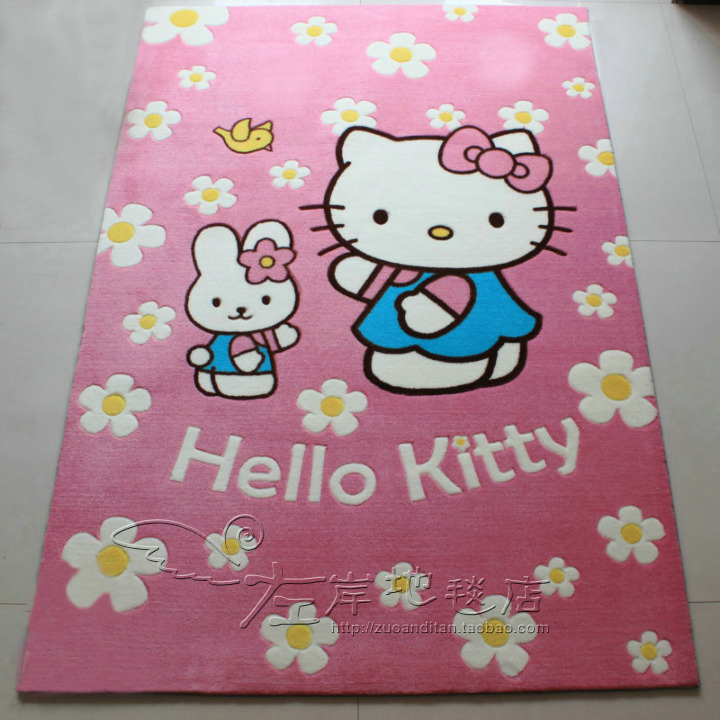 hello kitty凯蒂猫儿童卡通地毯客厅茶几地毯卧室床边手工