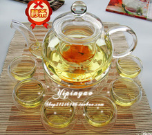 五一节包邮整套玻璃茶具 花草茶具玻璃套装 中花茶壶八件套可加热