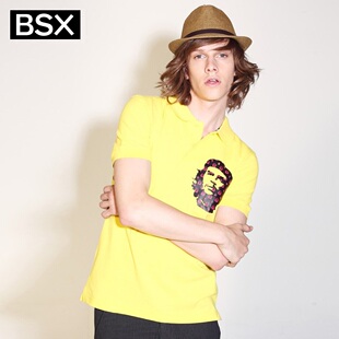 Hot recommend summer Giordano men's BSXPolo classic MINI CHE portrait printing POLO011100