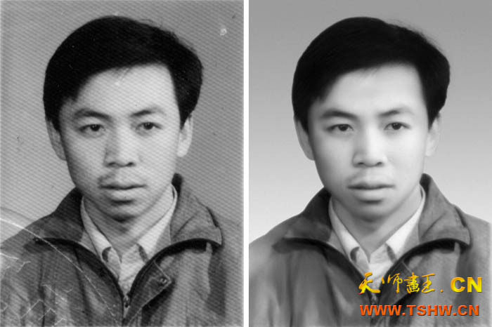 模糊证件照做清晰,去网格。黑白旧照加彩色,彩