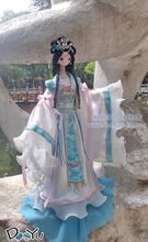 冬雨手工娃娃古装娃娃中国娃娃材料包淑女套件套包 蓝漪材料包
