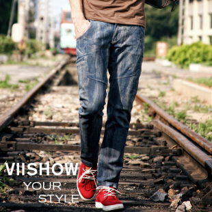 Men fashion jeans skinny men s washed denim trousers waist in  tide of men's fashion men casual pants