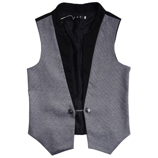Summer trend of Korean men suit vests spring and summer leisure skinny stripes men's Sleeveless jacket waistcoat without sleeves fit