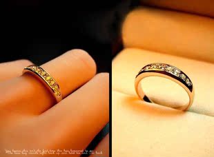  日常百搭小钻戒 单排闪钻戒指尾戒 仿真钻戒 可做情侣对戒 单只价