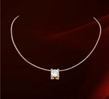 Contador con el dinero de Cartier Cartier en oro rosa de 14 quilates y un quilate de diamantes collar de vista único bloqueo collar de diamantes