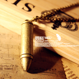  [D265]欧美外贸饰品 朋克风复古子弹头项链 毛衣链 男女 长款