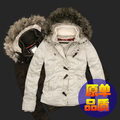 2001新款冬装 af棉衣外套女 保暖连帽修身加绒牛角扣棉服外套女装