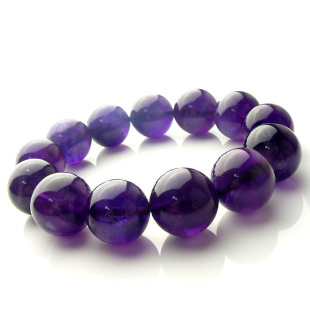  晶生缘 促销天然乌拉圭 紫水晶手链男款 14mm 16mm 18mm 稍粗