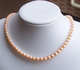 圆形天然淡水珍珠项链粉红色