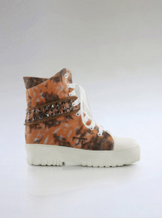 Dream ba Sally shoes fashion rivets double color canvas leisure short boots 123011322