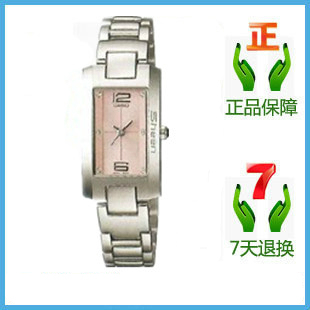 CASIO卡西欧 时尚指针 钢带 女士方形手表 女表SHN-4004D-4C
