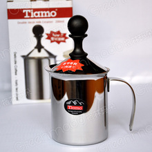 200ml 不锈钢双层手动打奶器 牛奶打泡器 奶泡器（整杯400ml）