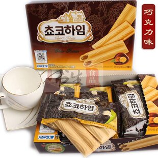  [书生]韩国进口Crown可拉奥榛子瓦(巧克力、奶油) 蛋卷142g(183)