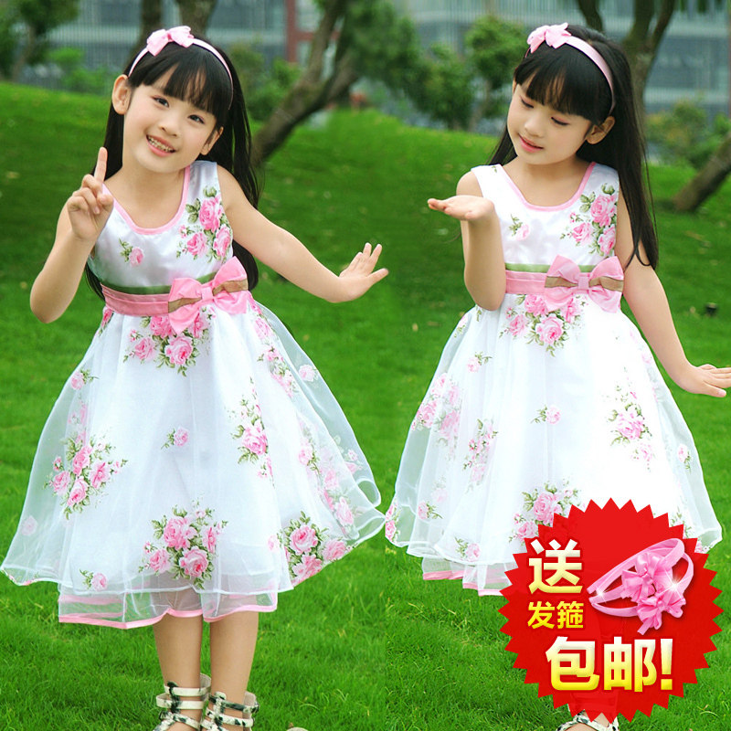 <span class=H>淘</span><span class=H>金币</span> 韩版童装女童夏装2012新款公主裙儿童连衣裙大摆玫瑰纱裙