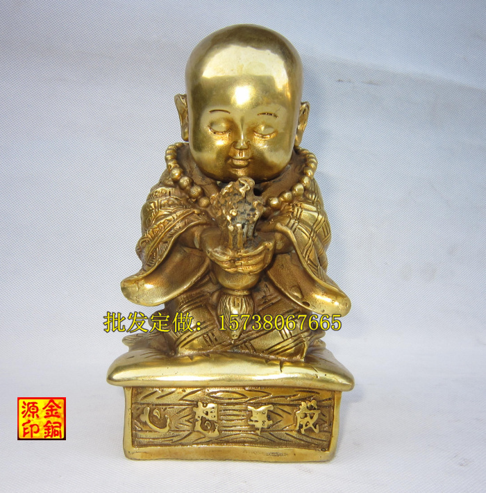 开光纯铜小和尚摆件 心想事成和尚铜像 祈福求签风水铜器家饰品|ruв категории Домашний быт, украшения - от Buy2taobao.com для оказания профессиональной услуги покупки агента Taobao