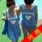 海邊沙灘可愛2012新款正品韓國韓版個性情侶裝夏裝T恤女裙子蜜月