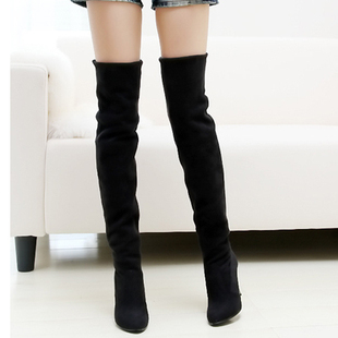 Special offer clearance genuine pointed knee boots women boots stretch high heel boots of  matte velvet code shoes