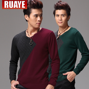  ruaye 秋冬新款韩版潮男士毛衫修身毛衣外套 男装针织衫 男R23M02