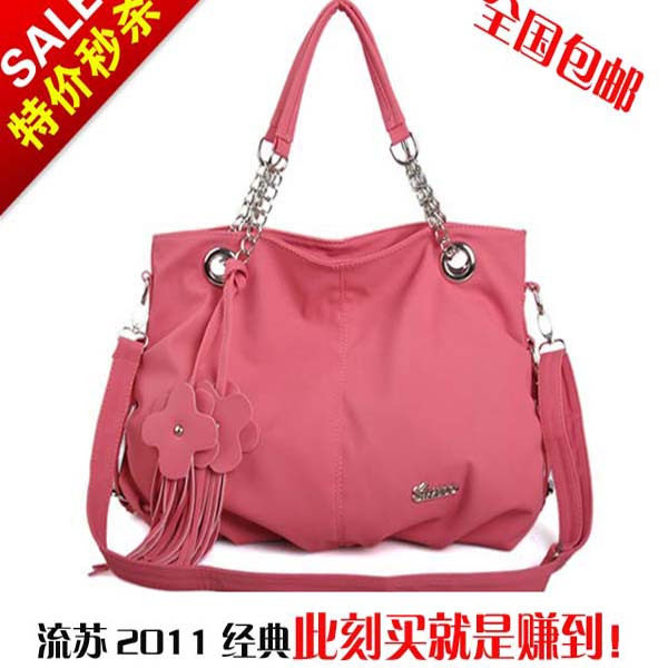 包邮2012新款韩版链条单肩斜跨流苏红色大包包时尚休闲夏天女包潮