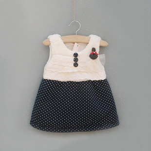  婴儿衣服韩国6-12个月1岁女宝宝儿童装冬装冬款百日周岁服背心裙
