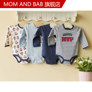  momandbab 婴儿礼盒 宝宝衣服婴儿套装礼盒长袖三角哈衣爬哈 服装