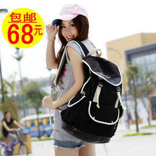 新款韩版潮包男女双肩包帆布包休闲背包旅行包大高中学生书包