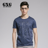 【特价】GXG 正品 新款时尚修身丝光棉男士圆领短袖T恤12144269