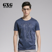 【特价】GXG 正品 新款时尚修身丝光棉男士圆领短袖T恤12144269