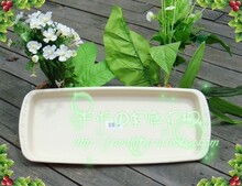 日本IRIS爱丽思花盆正品 爱丽丝花盆塑料/树脂长方形托盘470米白